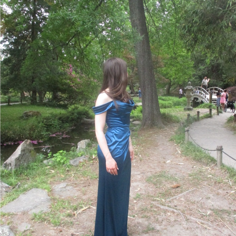 Satin Prom Dress - Lagoon